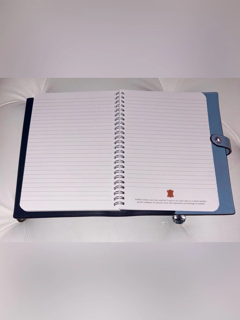 NEW Coach Cornflower Blue Smooth Leather Notebook Journal Diary Planner